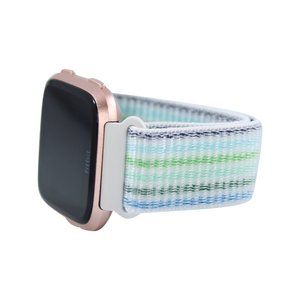 Nylon Sport Bands for Fitbit Versa 1,2, & Lite - #7 Light Green Stripes